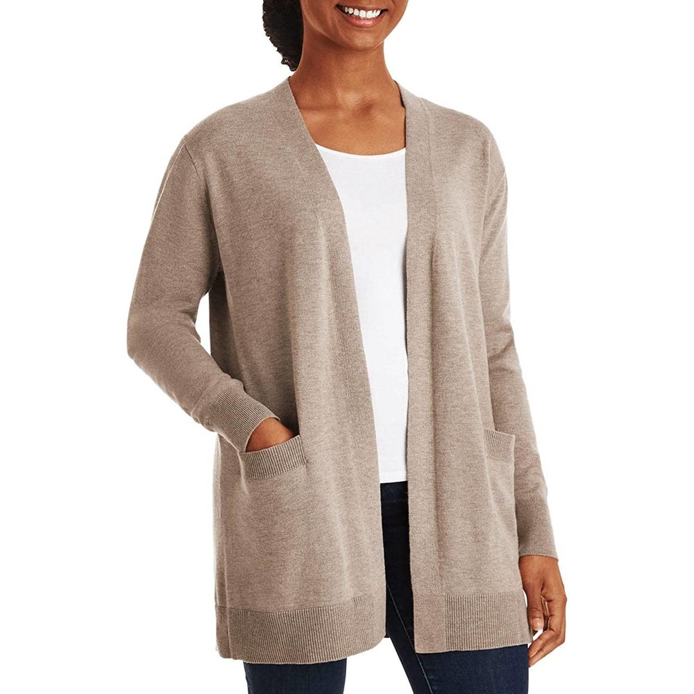 Members Mark Women's Cashmere Blend Cardigan Sweater Beige-L